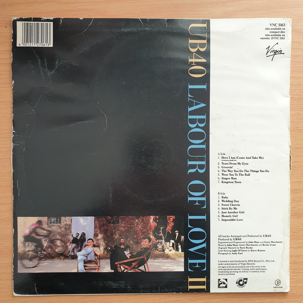 UB40 Labour Of Love II Vinyl LP Record Very Good Quality VG