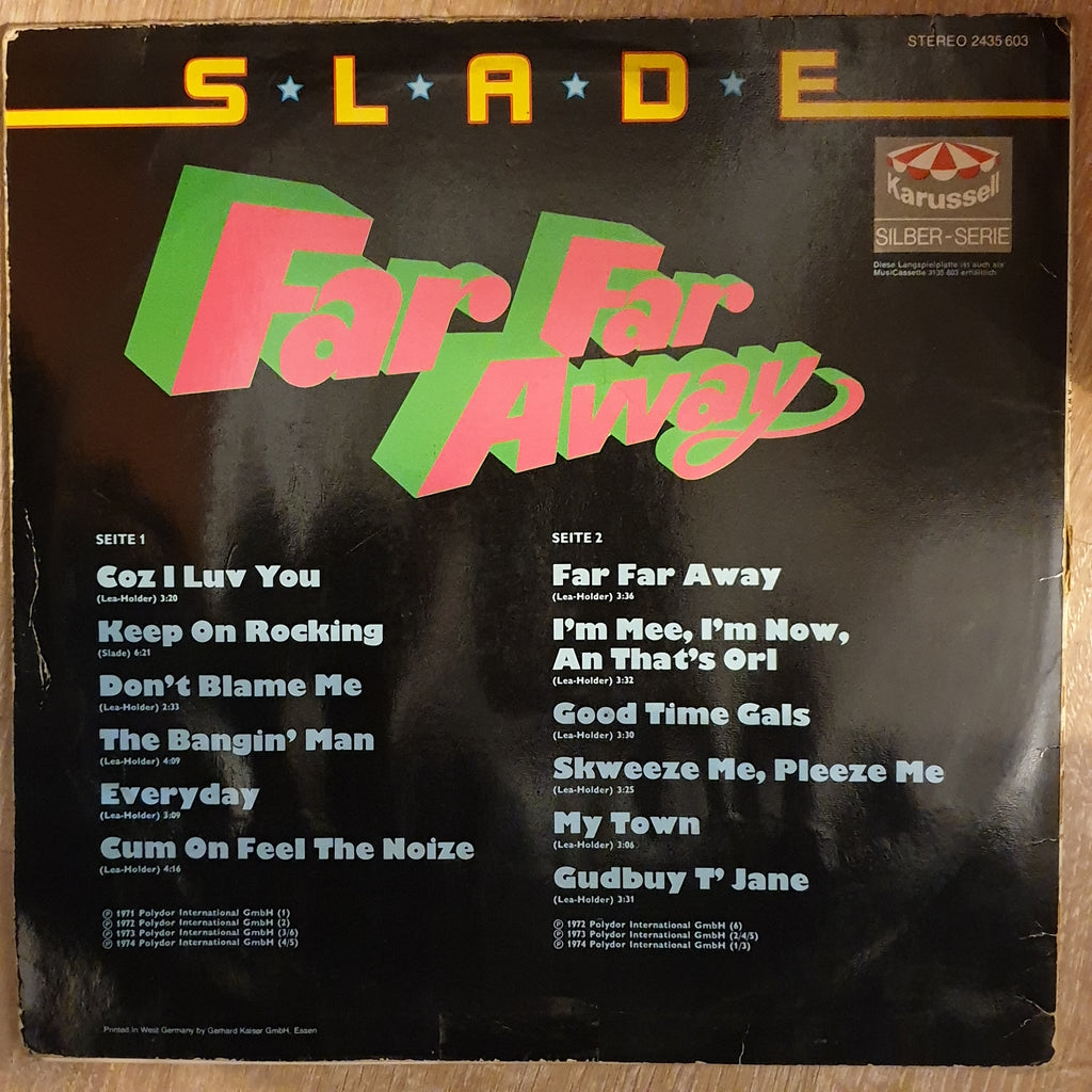 Slade Far Far Away Vinyl LP Record Opened Very Good