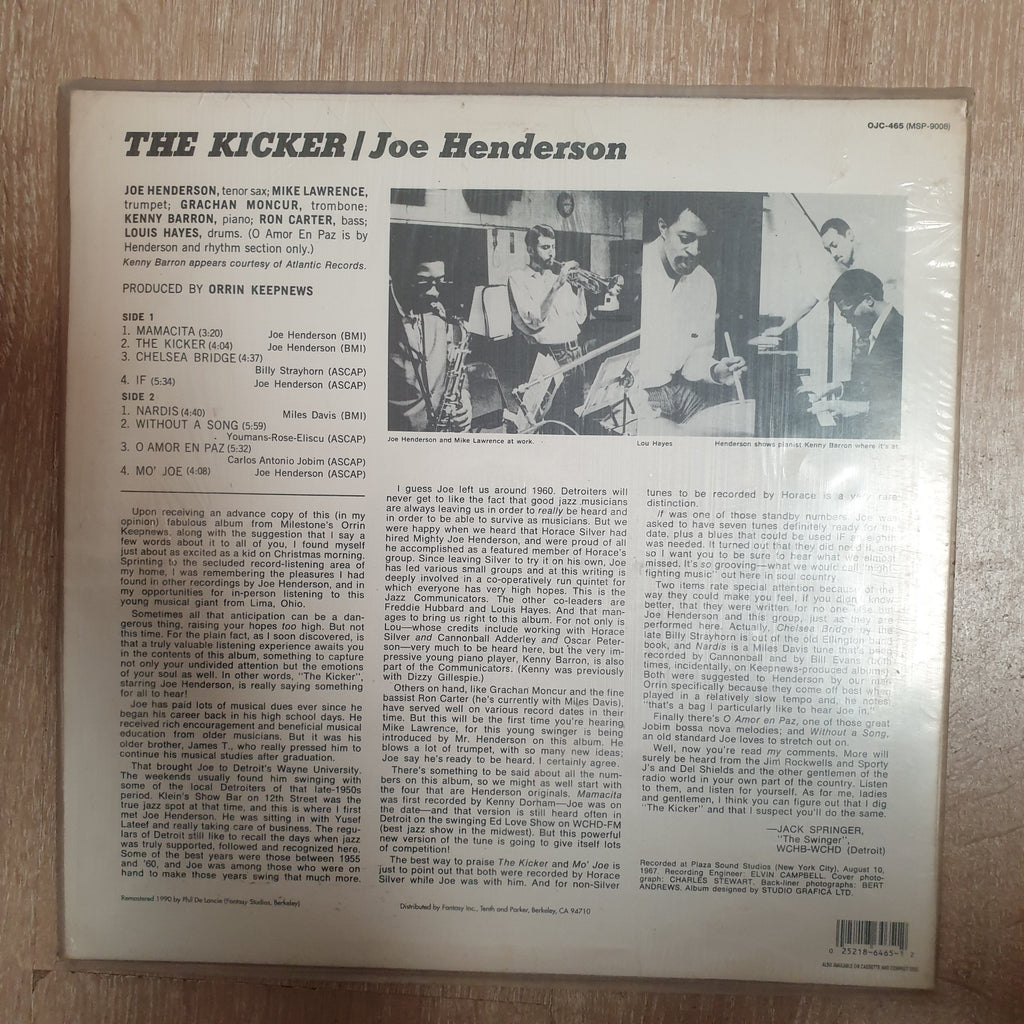 Joe Henderson Sextet ‎– The Kicker - Vinyl LP Record - Very-Good+