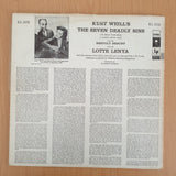 Lotte Lenya – Kurt Weill's The Seven Deadly Sins – Vinyl LP Record - Very-Good+ Quality (VG+) (verygoodplus)