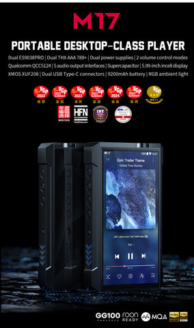 FiiO M17 - Portable Desktop-Class Digital Audio Player (DAP) - Showroom Unit - In Stock)