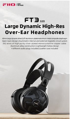 FiiO - FT3 (32 ohm) Closed-Back Hi-Res 60mm Large Dynamic Driver Headphones (Ships in 2-3 Weeks)