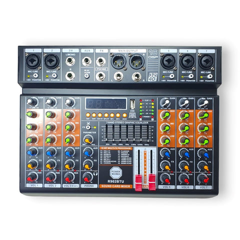 PowerWorks R902BTU-USB 8 Channel Analogue Mixer with Bluetooth (bobb)