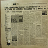 Leonard Bernstein  - CBS Masterworks - New York Philharmonic, Shostakovich – Symphony No. 5, Op. 47 -  Vinyl LP Record - Very-Good+ Quality (VG+) - C-Plan Audio