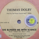 Thomas Dolby ‎– She Blinded Me With Science - Vinyl 7" Record - Very-Good+ Quality (VG+) - C-Plan Audio