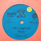 Erasure ‎– Oh L'Amour - Vinyl 7" Record - Very-Good+ Quality (VG+) - C-Plan Audio