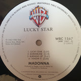 Madonna ‎– Lucky Star (Madonna) -  Gold Embossed Promo Cover for SA release with SA Album  - Vinyl LP Record - Very-Good+ Quality (VG+) - C-Plan Audio