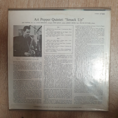 Art Pepper Quintet ‎– Smack Up - Vinyl LP Record - Very-Good+