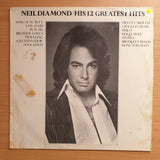 Neil Diamond ‎– His 12 Greatest Hits - Vinyl LP Record - Very-Good+ Quality (VG+)