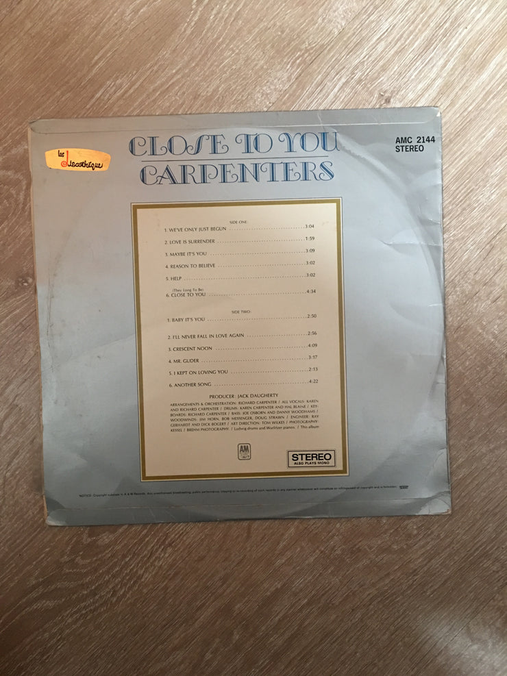 Carpenters - Close To You - Vinyl LP Record - Opened  - Very-Good Quality (VG) - C-Plan Audio