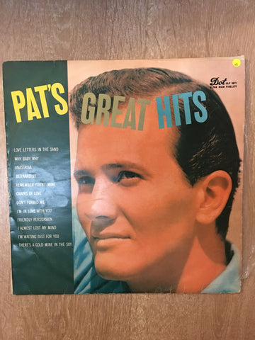 Pat Boone - Pat's Greatest Hits - Vinyl LP Record - Opened  - Very-Good Quality (VG) - C-Plan Audio