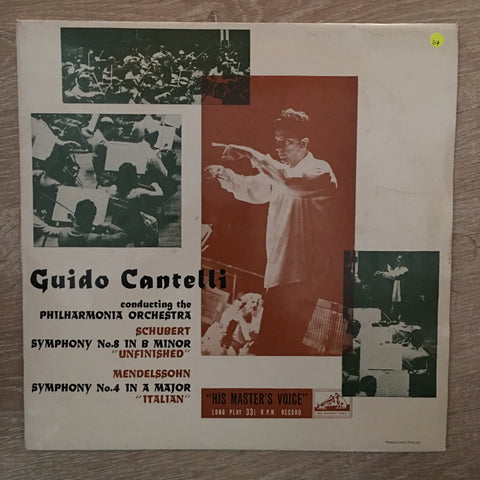 Guido Cantelli Conducting The Philharmonia Orchestra, Schubert, Mendelssohn ‎– Schubert: Symphony No. 8 In B Minor "Unfinished" / Mendelssohn: Symphony No. 4 In A Major - "Italian" ‎– Vinyl LP Record - Opened  - Good+ Quality (G+) - C-Plan Audio